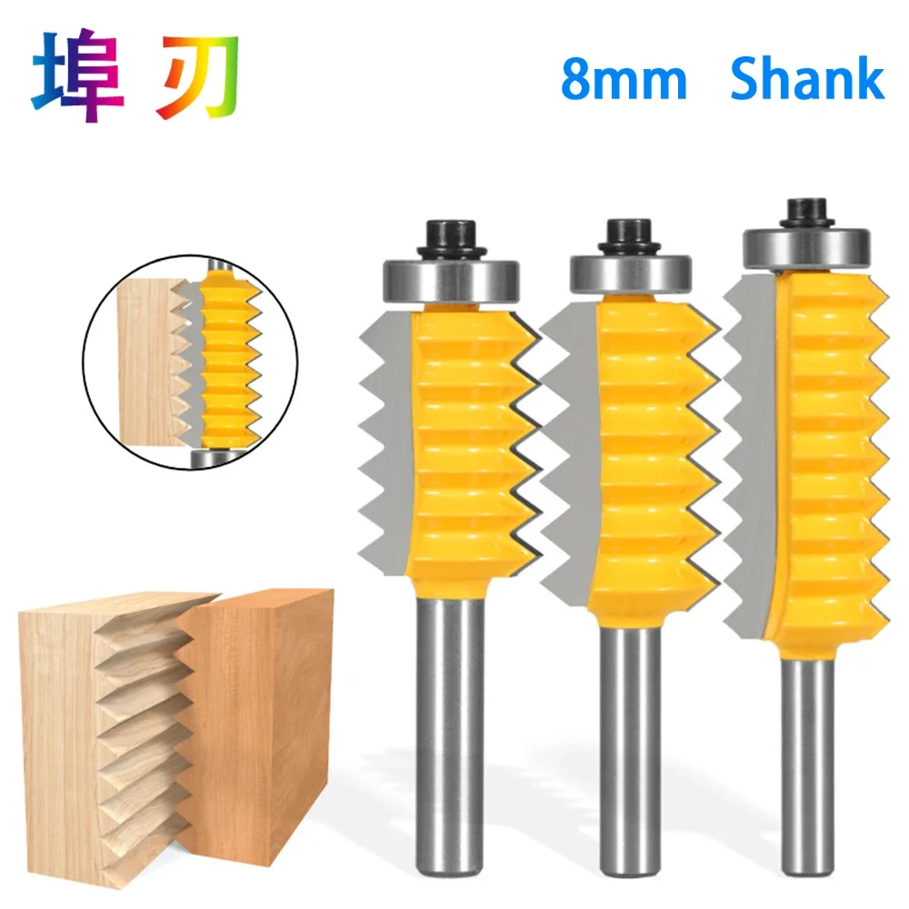 Mèche de toupie à tige de 8mm, colle de joint de doigt, panneau suréWer, coupeuse de joint en V pour le travail de calcul de tenon en bois, mèche de