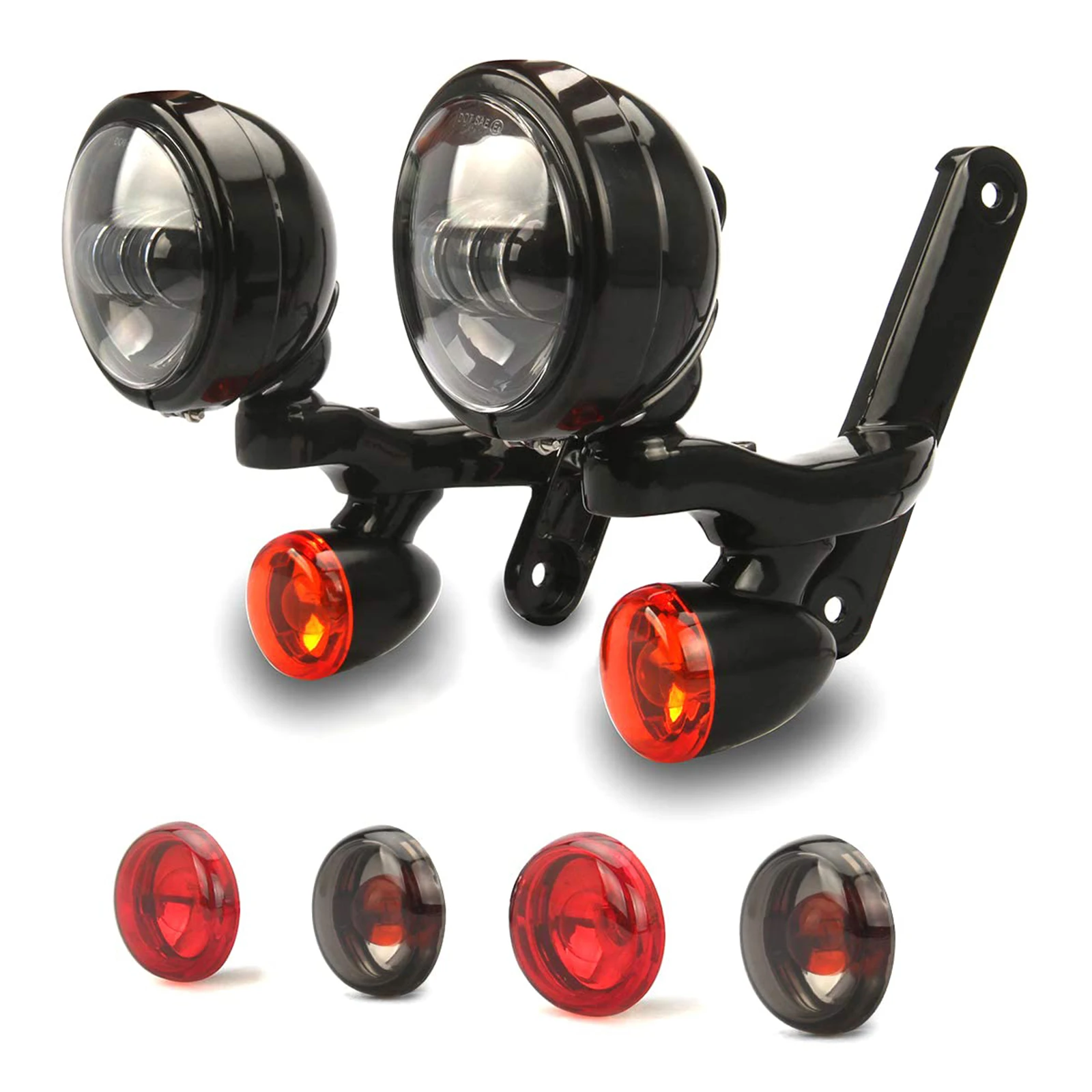 LED Low Beam 4.5 Inch Focusing Fog Bullet Turn Signal for Touring Road King Street Glide 2014-2024