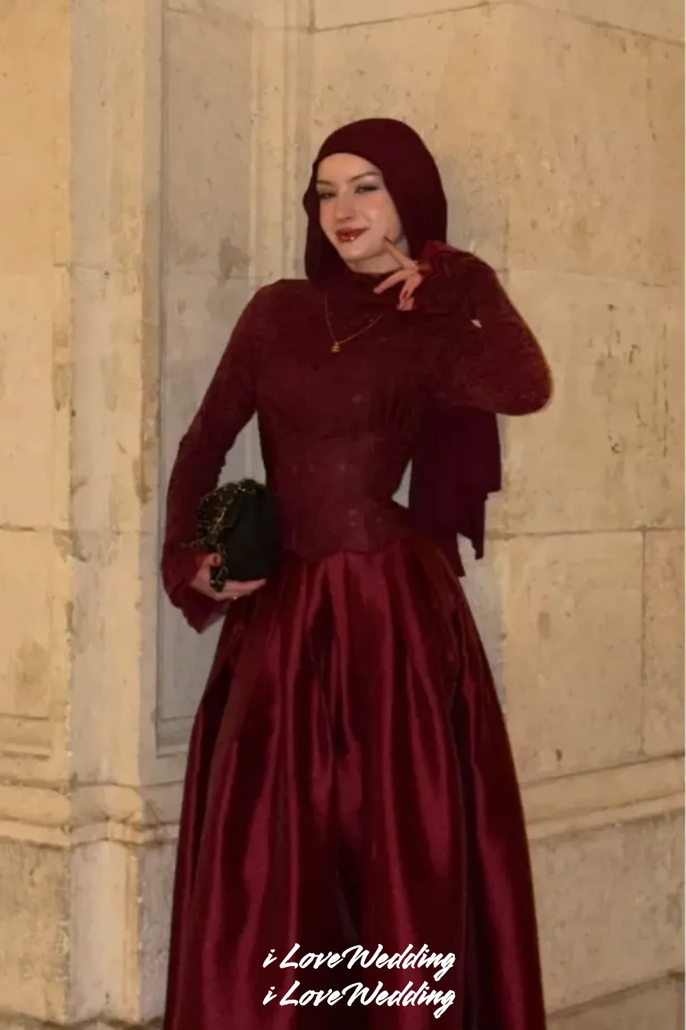 

Muslim Red Prom Dress Lace Full Sleeves A-line Floor-length Pleated Saudi Arabia Evening Dress Bespoke Occasion Gown Customized