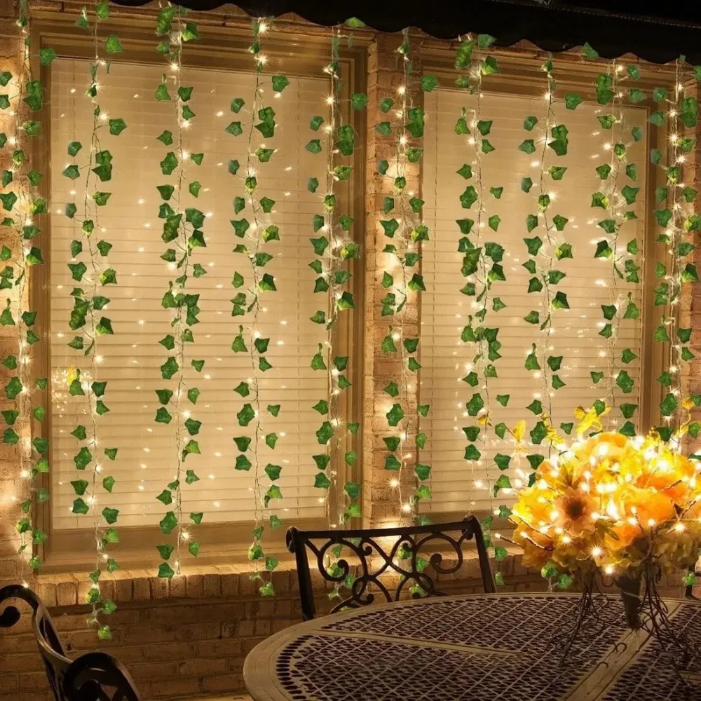 طاقة البطارية LED أضواء الجنية أوراق اصطناعية عطلة عيد الميلاد جارلاند مصباح الزفاف في الهواء الطلق حديقة غرفة الديكور نافيداد