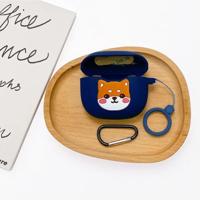 Cartoon Case For EDIFIER Lolli Clip / NeoDots / Air X Case Zero Clip cute dog/cat/flower Silicone Anti-drop Earphone cover shiny