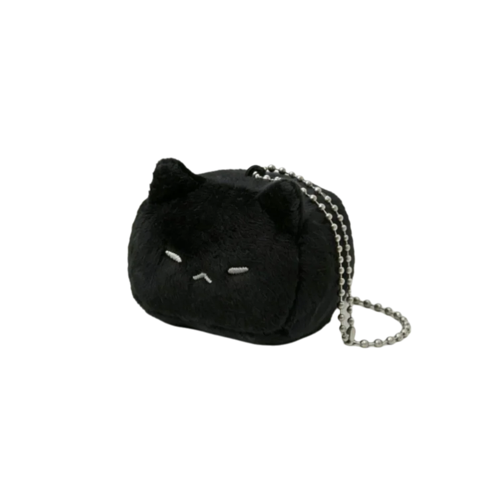 Soft Fluffy Cat Plush Keychain Plush Bead Chain Fluffy Cat Bag Charm Kawaii Cartoon Design Kitty Stuffed Pendant Car Keychain