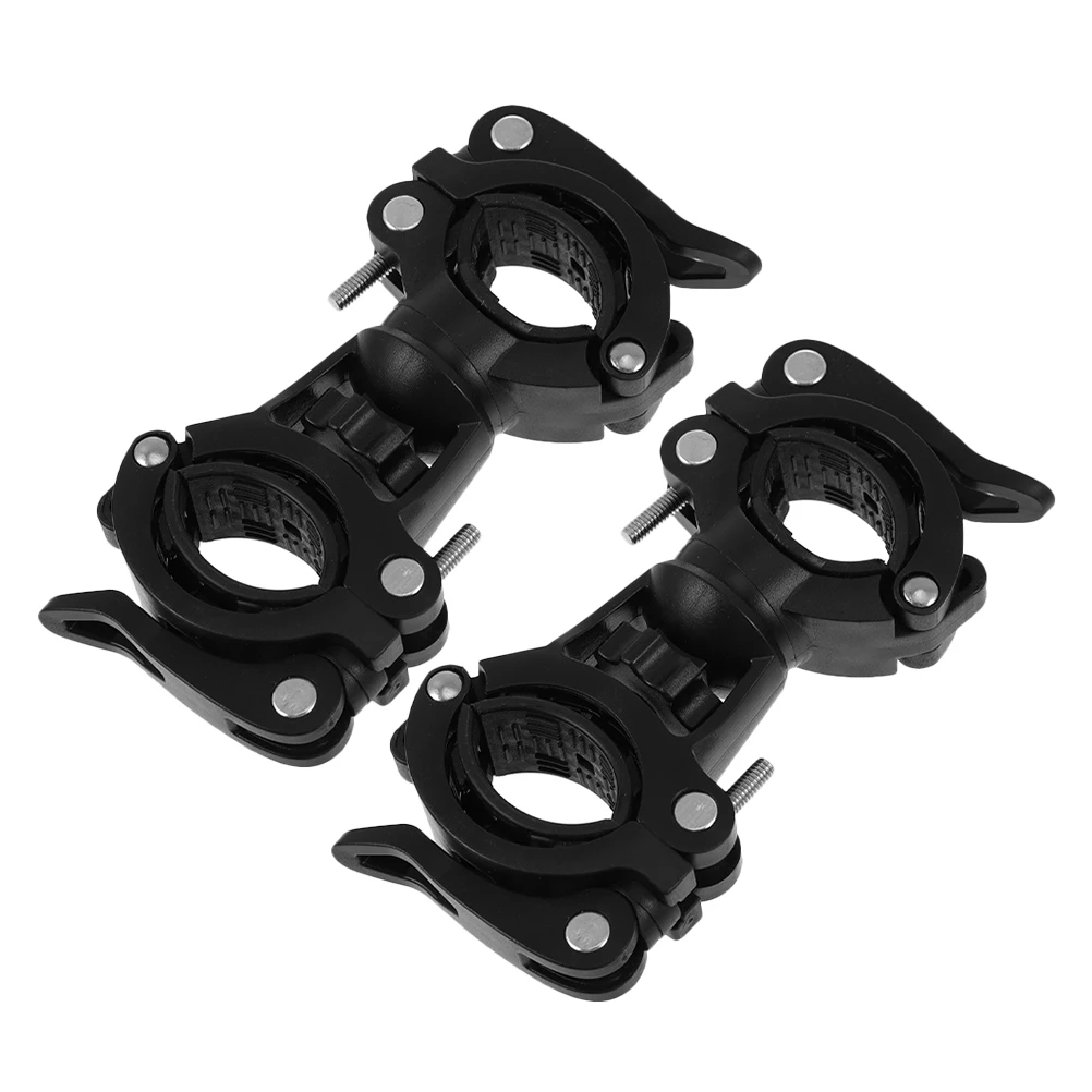 

2pcs Bicycle Flashlight Clip Holder Sturdy Dual Quickrelease Lightweight Compatible Universal Handlebar Mount Bike Lamp Mount
