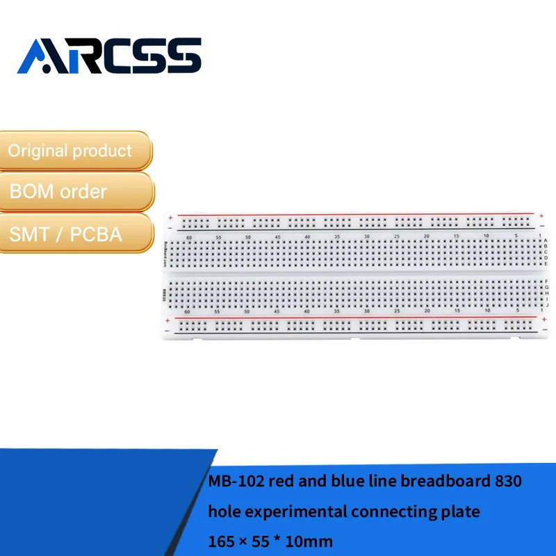 MB-102 red and blue line breadboard 830 hole experimental connecting plate 165 × 55 * 10mm
