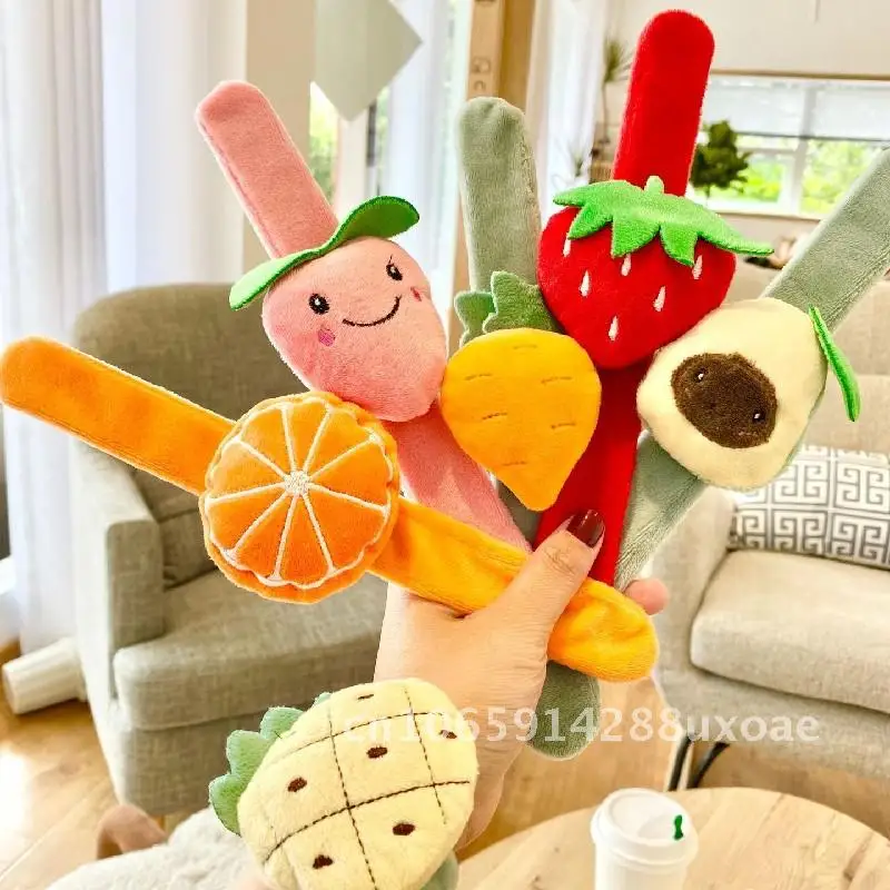 

Children's Safety Handguard Toy Fruit Plush Pat Circle Wash Face Bangs Hairpin Cartoon Pat Circle