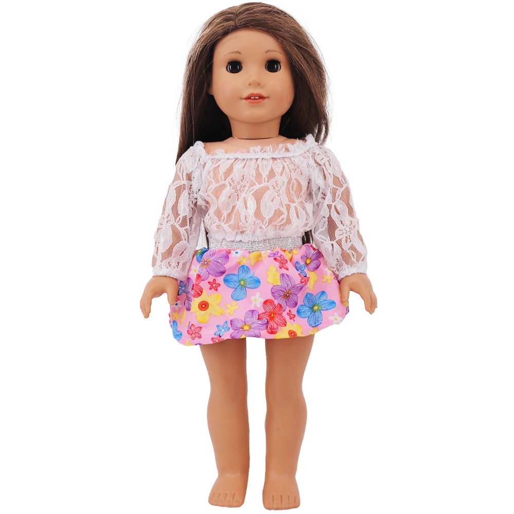 Onze Generatie Poppenkleertjes Rokken Mode Mooie Bloem Handgemaakte Jurken Geschikt Voor 43CM Reborn Babypop Accessoires, Meisje Cadeau