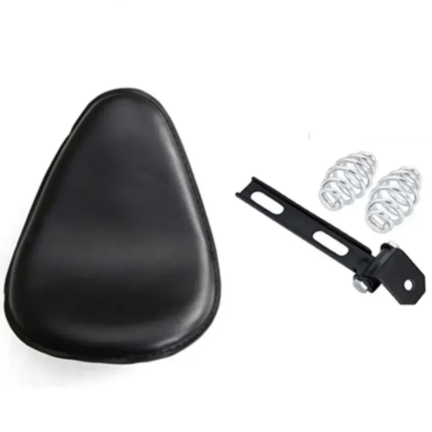 Motorcycle Leather Saddle Seat Retro Black Leather Solo Seat Fit for Harley Custom Chopper Bobber Honda Yamaha Kawasaki Suzuki image 2
