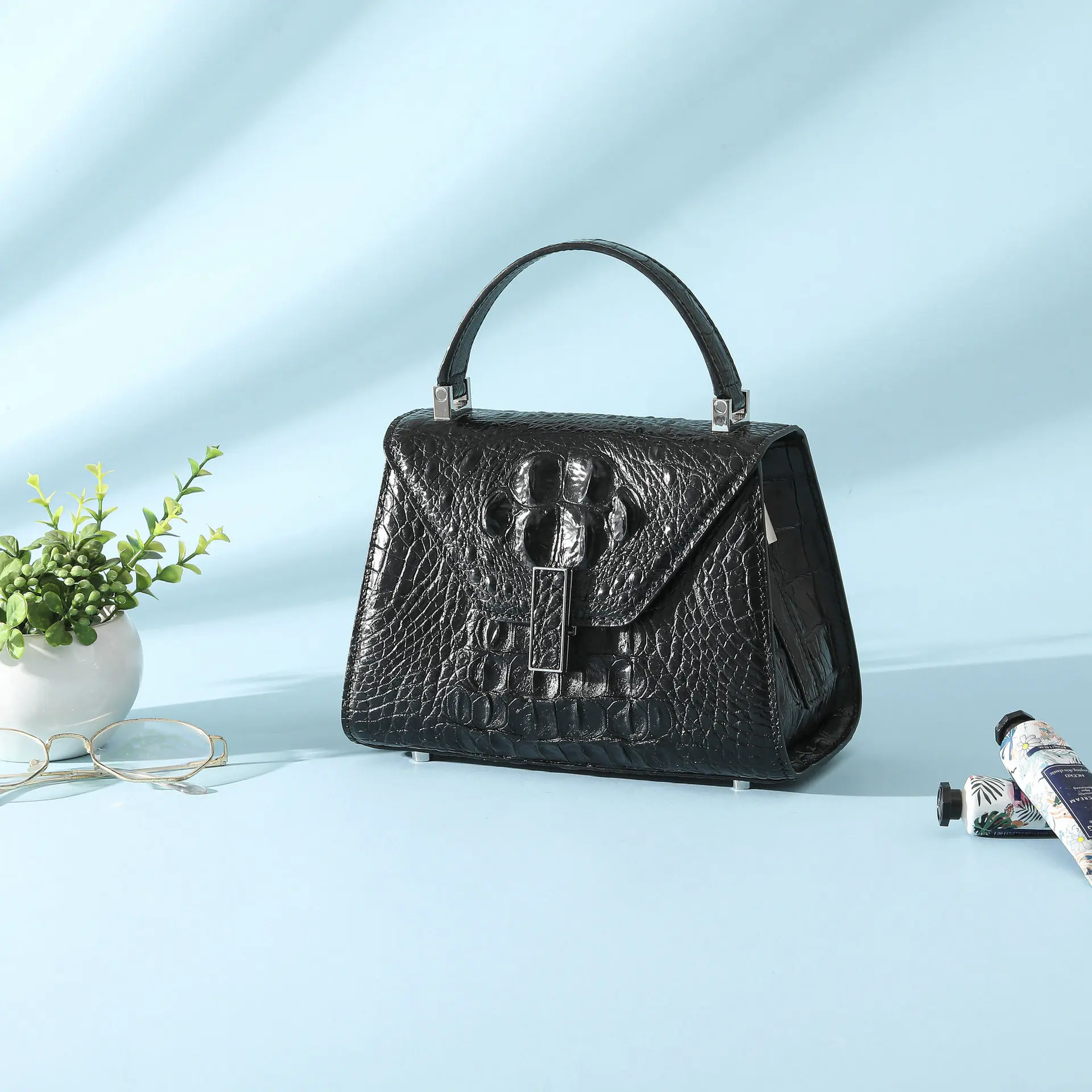 

Женская сумка из крокодиловой кожи 202, модная женская сумка из натуральной кожи, сумка через плечо, женская универсальная маленькая квадратная сумка 45