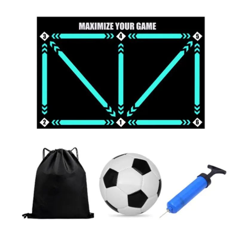 

AEF6-Soccer Footwork Training Pad Set Football Training Mat Portable Dribbling Sports Aid Durable Soccer Mat