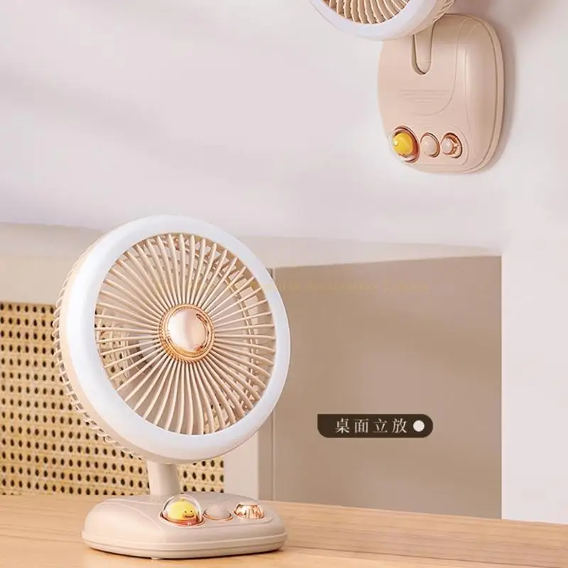 

Portable Folding Fan Led Night Light USB Rechargeable Table Lamp Desk Variable