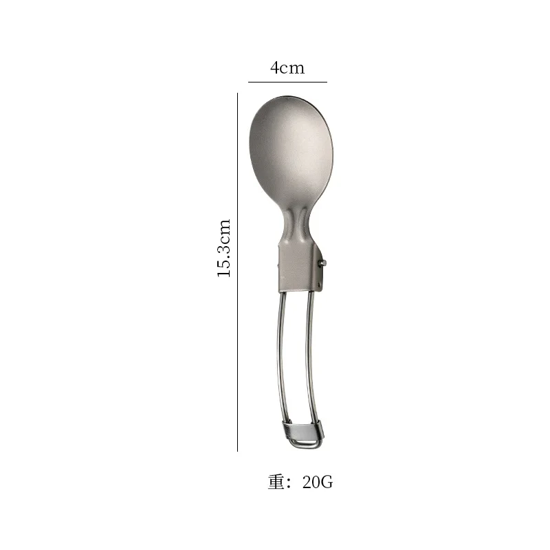 Portable spoons, knives, forks, outdoor camping tools made of all titanium material, rust proof, foldable and easy to store