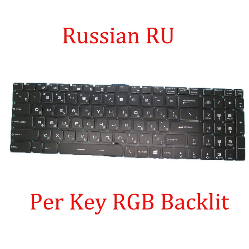 Per Key RGB Backlit US UK RU SP FR GR IT Keyboard For MSI Bravo 17 A4DDK MS-17FK1 Russian English Spanish Italy French German