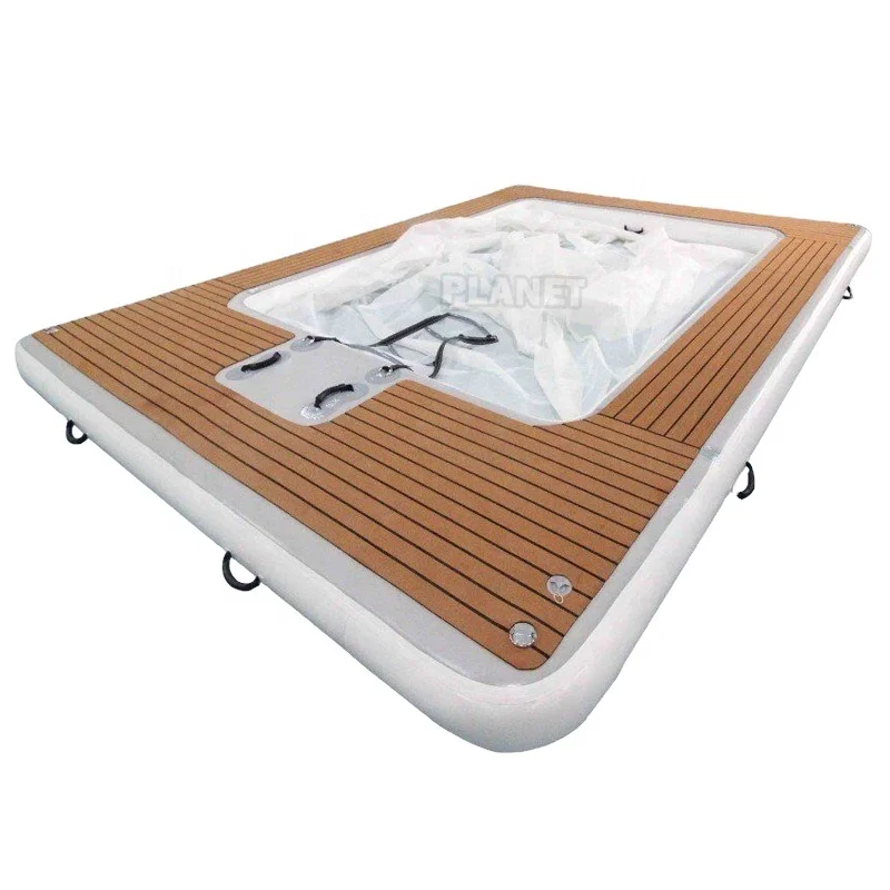 

For Factory Wholesale Foldable Removable Inflatable Yacht Floating Ocean Sea Swimming Pool With Anti Jellyfish Net
