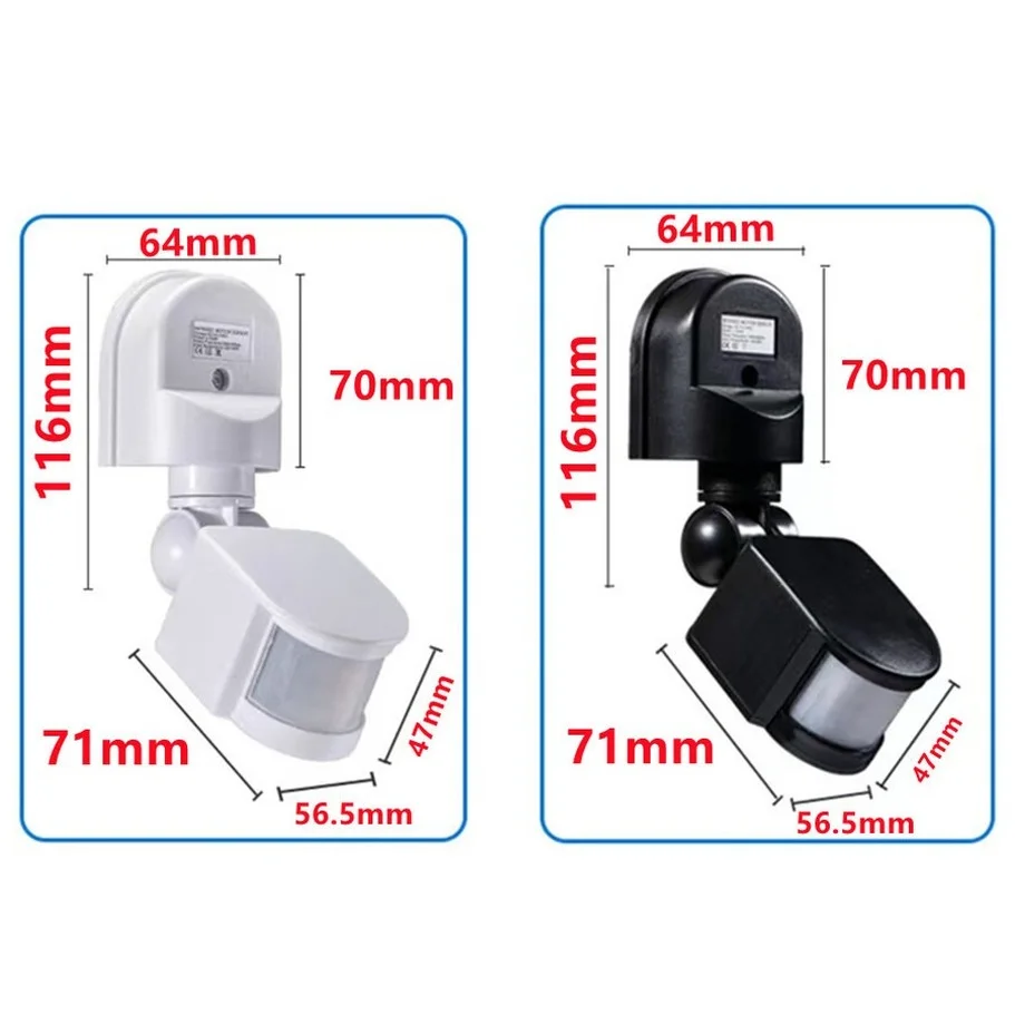 12V Motion Sensor 220V 110V PIR Movement Detector Automatic Infrared Wall Mount Timer Outdoor 24V LED Motion Sensor Light Switch