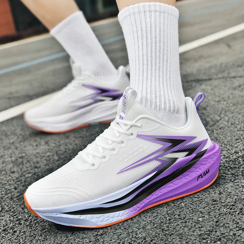 

Running Shoes Carbon Board Speciality Marathon Men Sports Breathable Lightweight Women's Comfortable Athletic Nonskid Sneakers