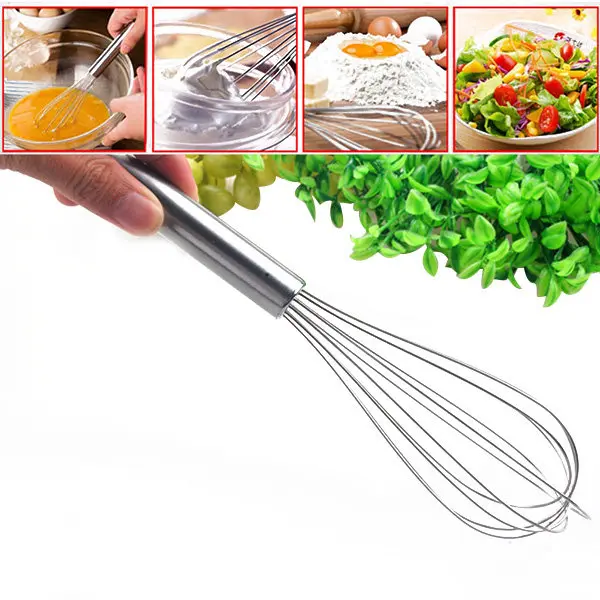3Pcs Balloon Wire Whisk Stainless Steel Kitchen Egg Frother Milk Beater Blender for Mixing Beating Blending Cooking Utensil