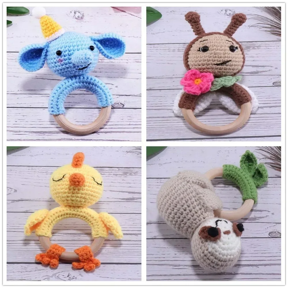 Accesorios de madera para tomar fotos de bebé, pulsera de punto con forma de Animal, regalo de cumpleaños, accesorios de fotografía, recuerdo