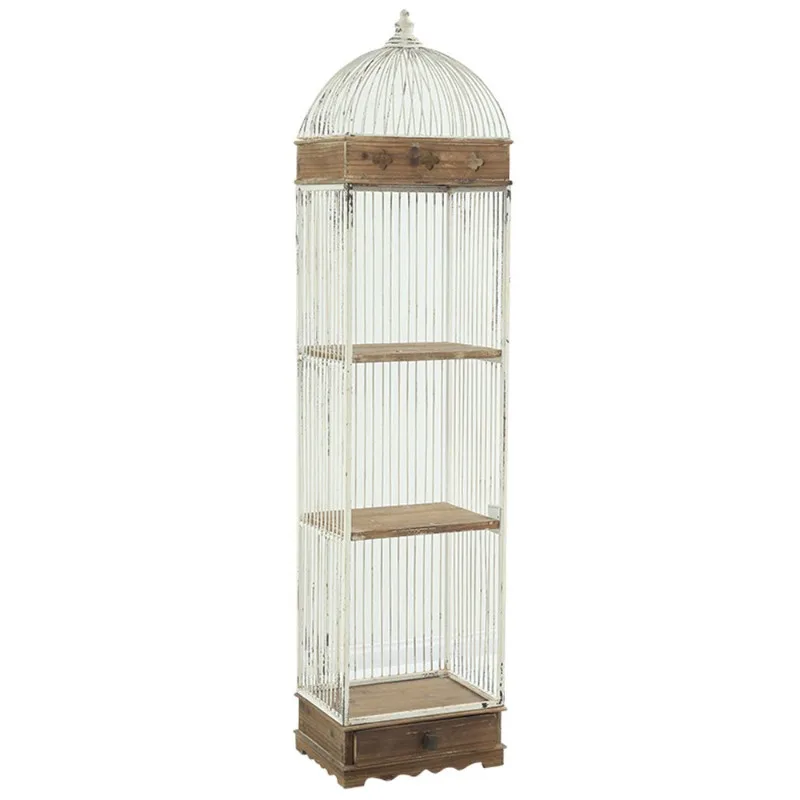 

Retro wrought iron birdcage shelf, floor-to-ceiling flower stand, American solid wood bookshelf, living room balcony