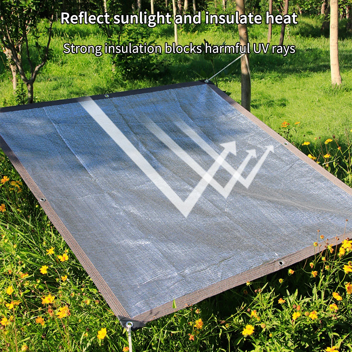 

Aluminium Foil Mesh 75% Sun Shade Encrypted Thickened Flame Retardant Domestic Yard Dustproof Heat Insulation Tarpaulin