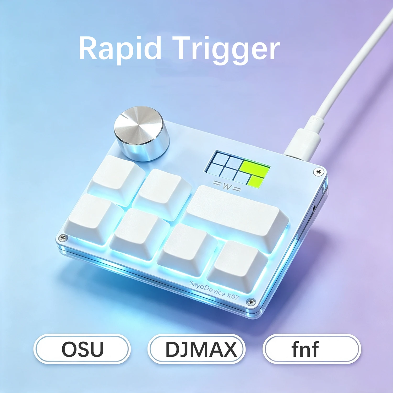 Sayo Device Keyboard K07 HE Keyboard With 8000Hz Hall Linear Switch Rapid Trigger Keyboard Programmbale OSU Gaming DJMAX