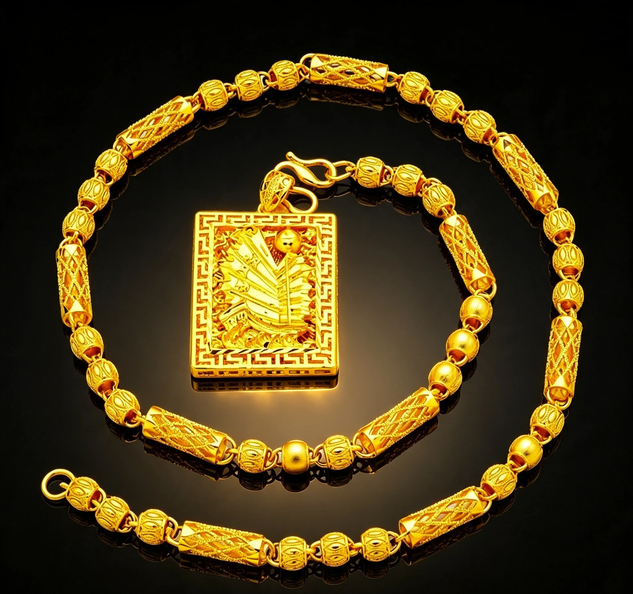 Necklace 24K Gold AU999 - Smooth sailboat edges, fine links, comfortable skin-friendly wear Giving gifts for friends