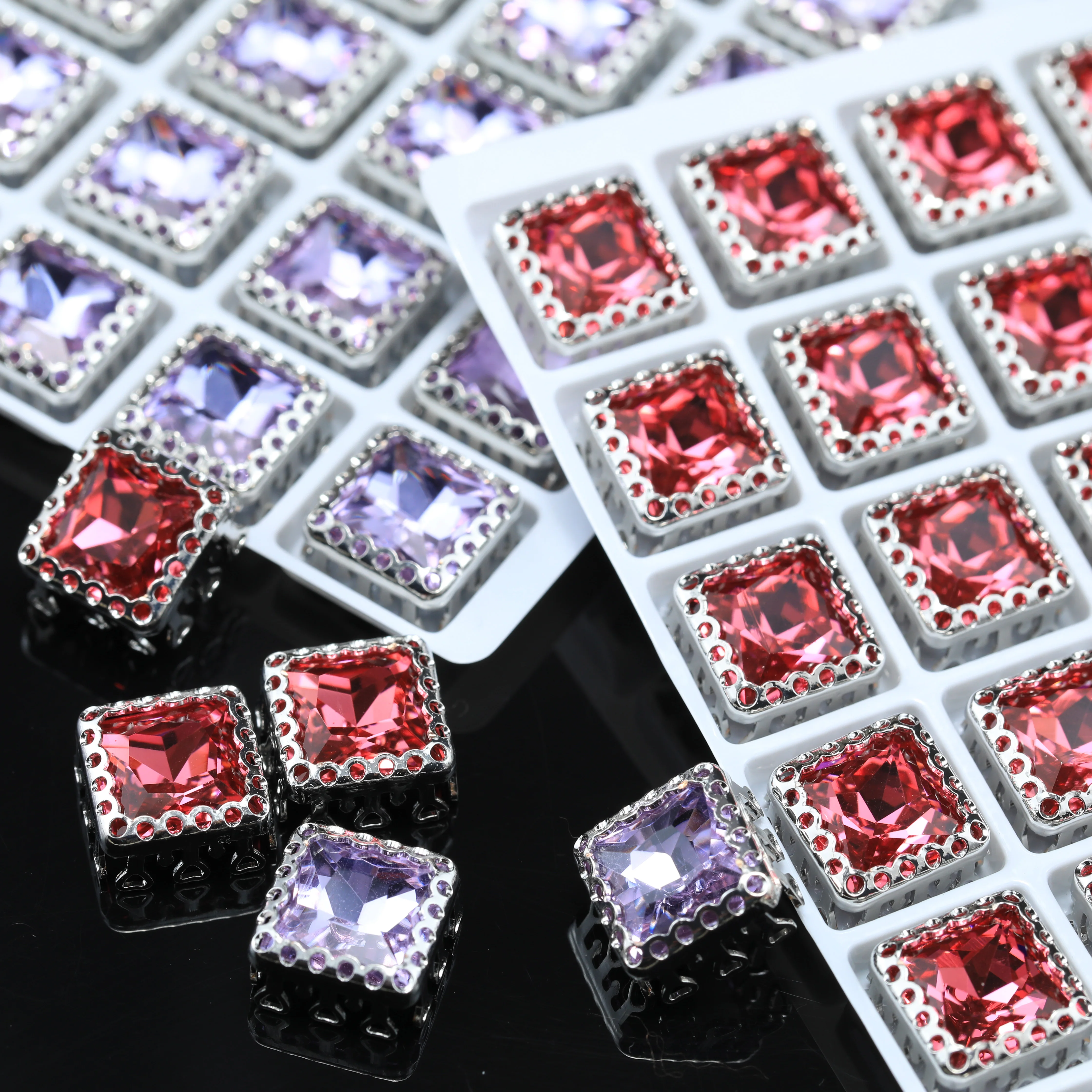 Princes Square Fancy Stone Moonlight Glass Crystals Bird Nest Claw Rhinestones For DIY Handmade Crafts Shoes Bags Clothing Arts