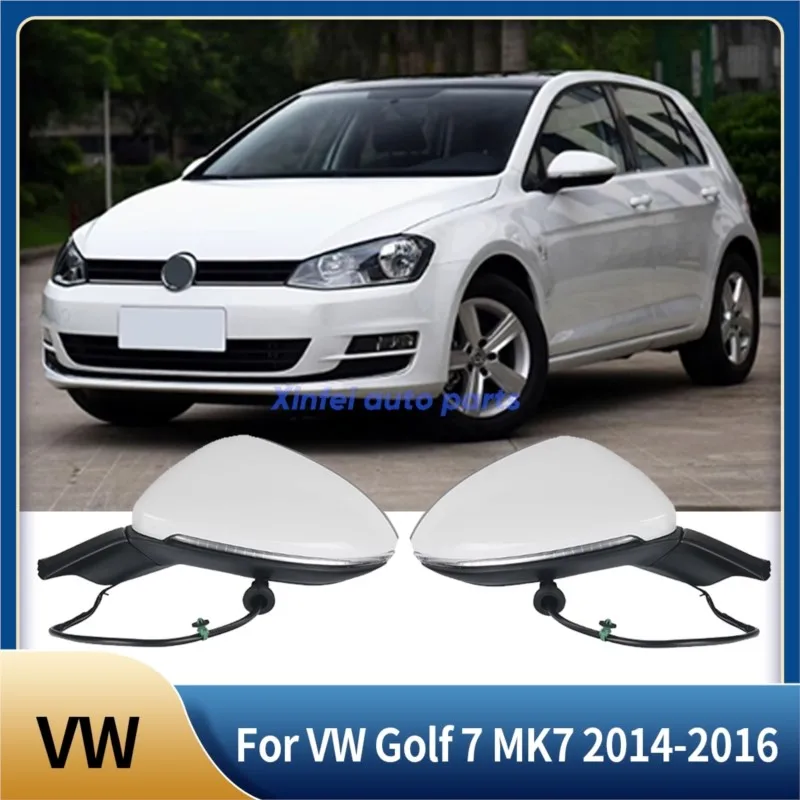 

For VW Golf 7 MK7 2014-2016 5GG857507A Electric Folding Rearview Mirror Assembly Heating Mirror Electric Adjustment With Light