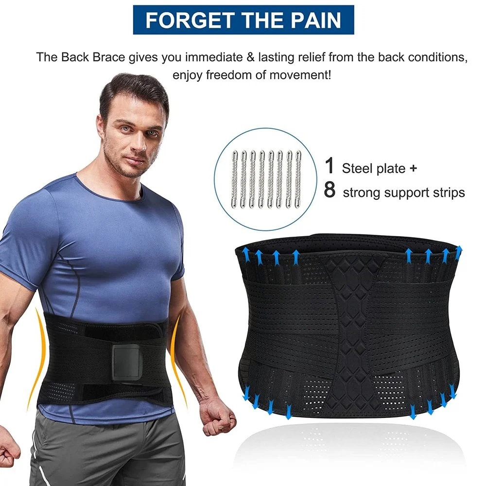 Adjustable Back Lumbar Support Belt Breathable Waist Brace Strap for Lower Back Pain Relief, Scoliosis, Herniated Disc, Sciatica