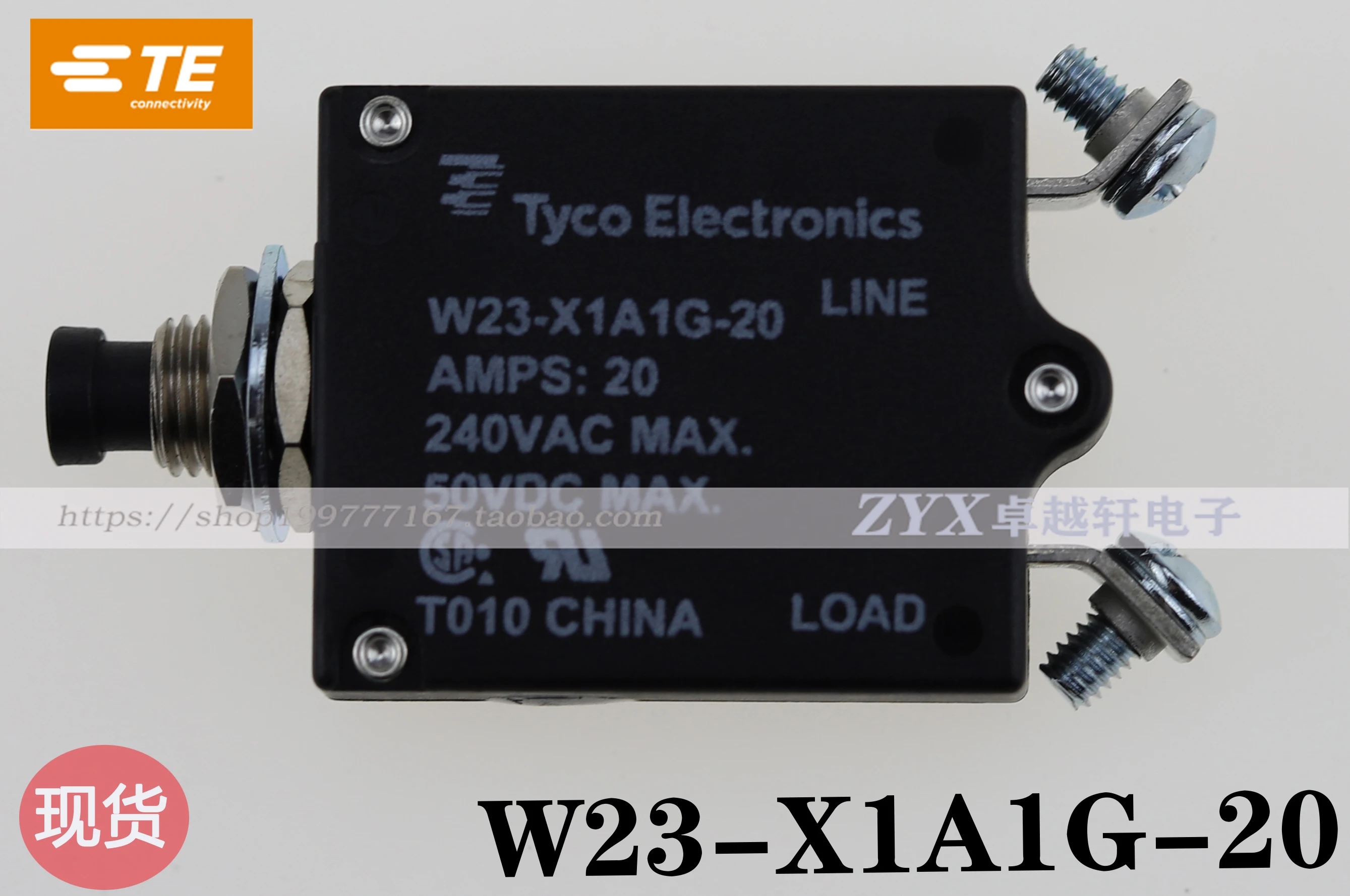 Tyco W23-X1A1G-20 20A 6-1393246-8 1-50Amps Pemutus Sirkuit Termal UL CSA