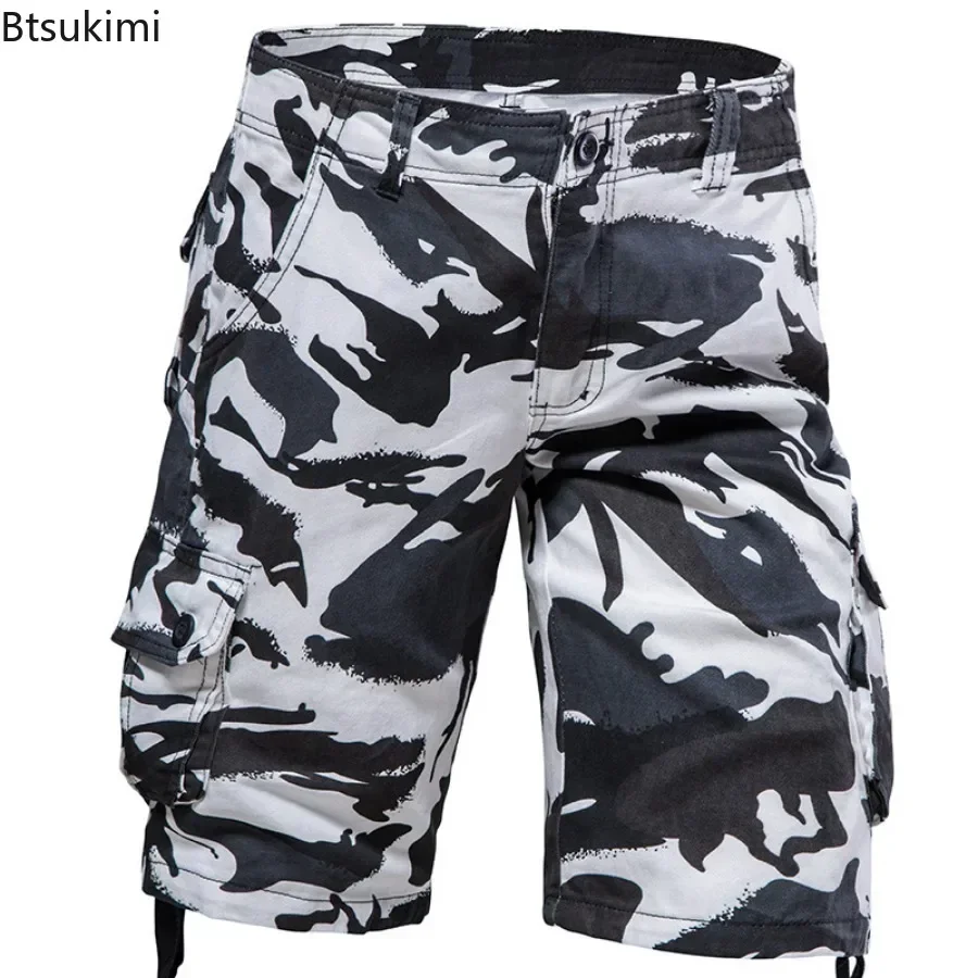 Summer New Men's Camouflage Shorts Fashion Cargo Pants Outdoor Tactical Training 100% Cotton Short Trousers for Men Plus Size 44