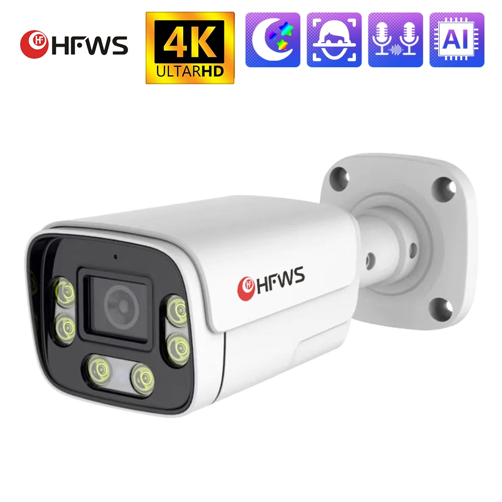 

Сетевая камера POE XMeye 4K 8MP Poe Ai для лица ONVIF обнаружение CCTV наружный мониторинг аудио безопасность камера мониторинга движения
