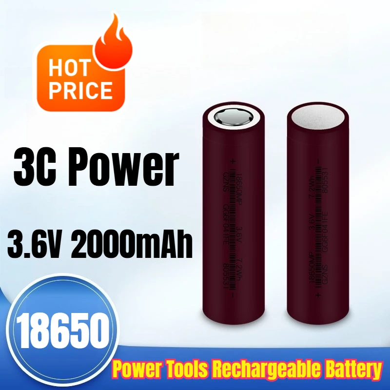 

18650 3.6V 2000mAh 3C Power Power Tools Rechargeable Battery