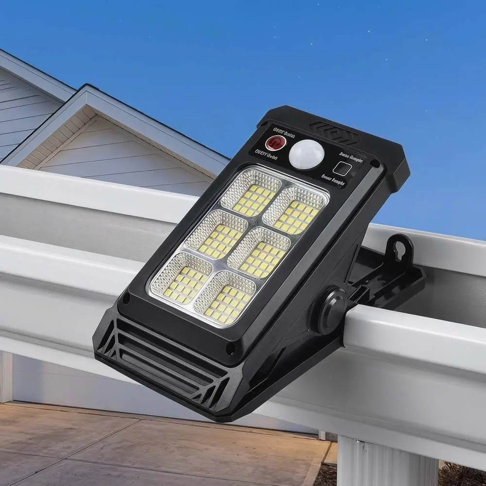 Waterproof Outdoor Solar Clamp Light High-Brightness LED Motion Sensor Light Solar-Powered Weatherproof Solar Powered Light