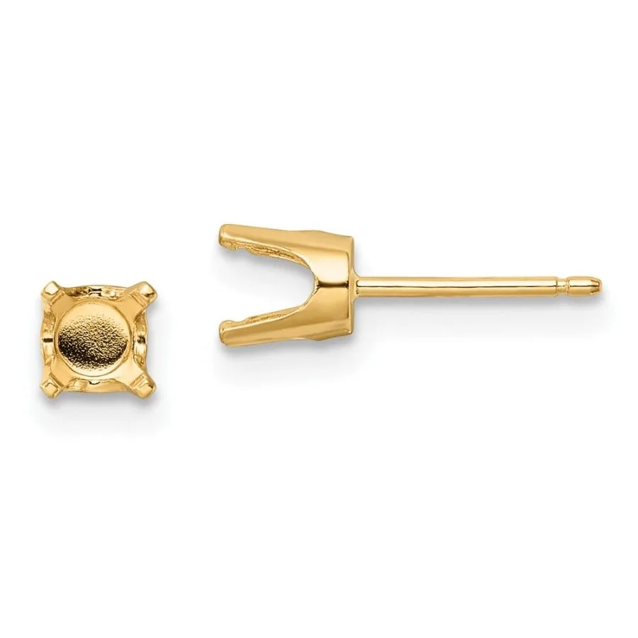 

14k 5mm Round Stud Earring Mounting w backs