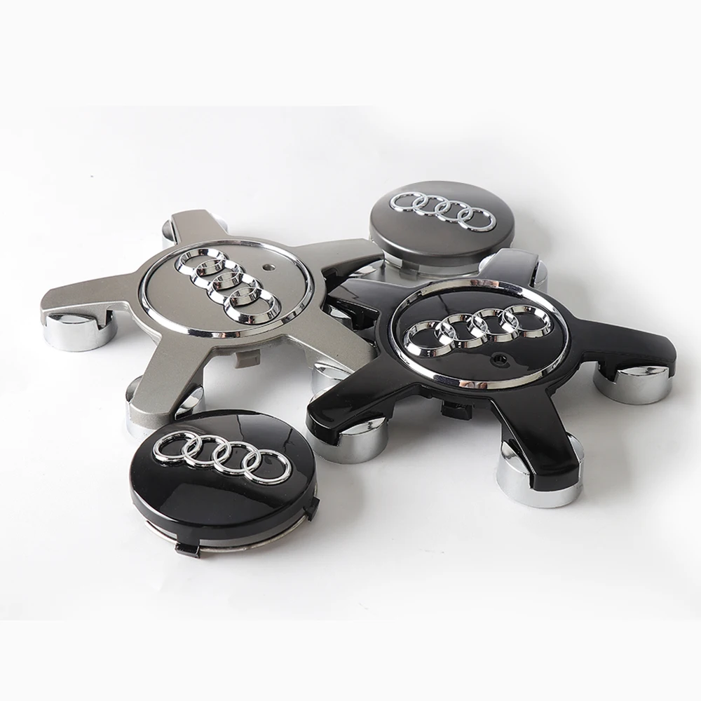 4Pcs For Audi Sline A3 A4 B5 B6 A3 8P 8V 8L A5 A6 C6 C5 S3 S4 S Car Styling Wheel Tire Hub Caps Cover Auto Exterior Accessories view 3