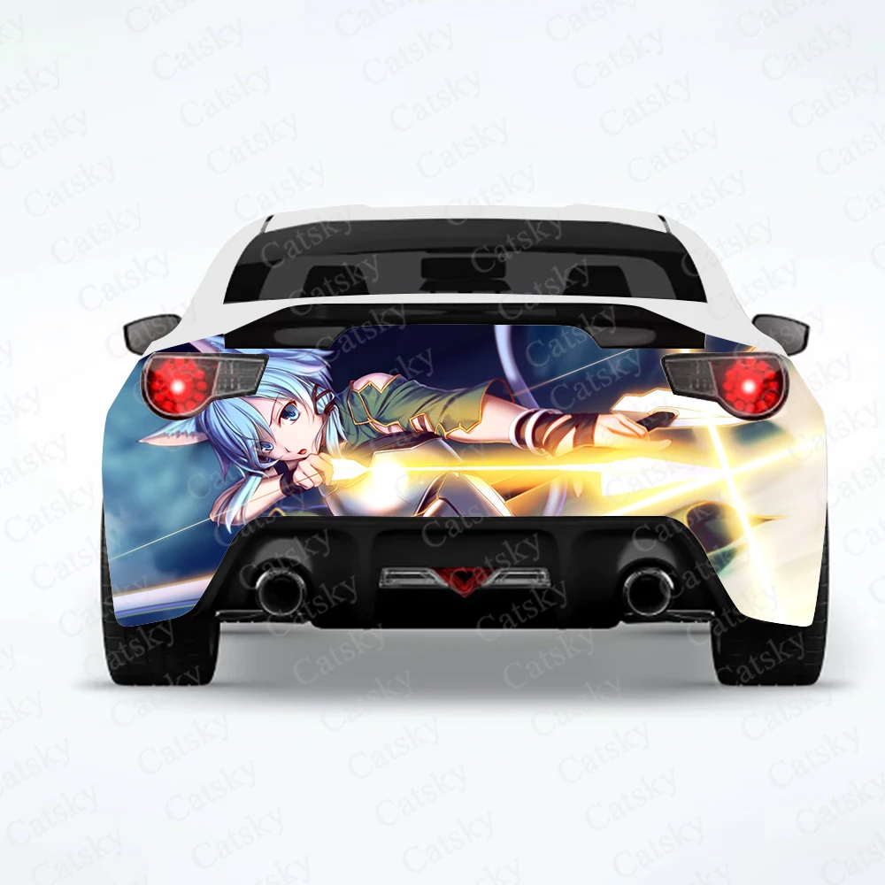 Sinon Sword Art Online Car Rear Wrap Car Stickers Car Decal Creative Sticker Car Body Appearance Modification Stickers