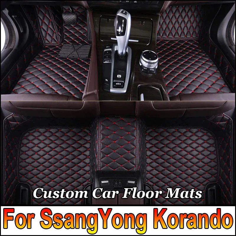 Car Floor Mats For SsangYong Korando C New Actyon C200 2010~2019 Luxury Auto Mat Set Rugs Protective Pad Carpets Car Accessories