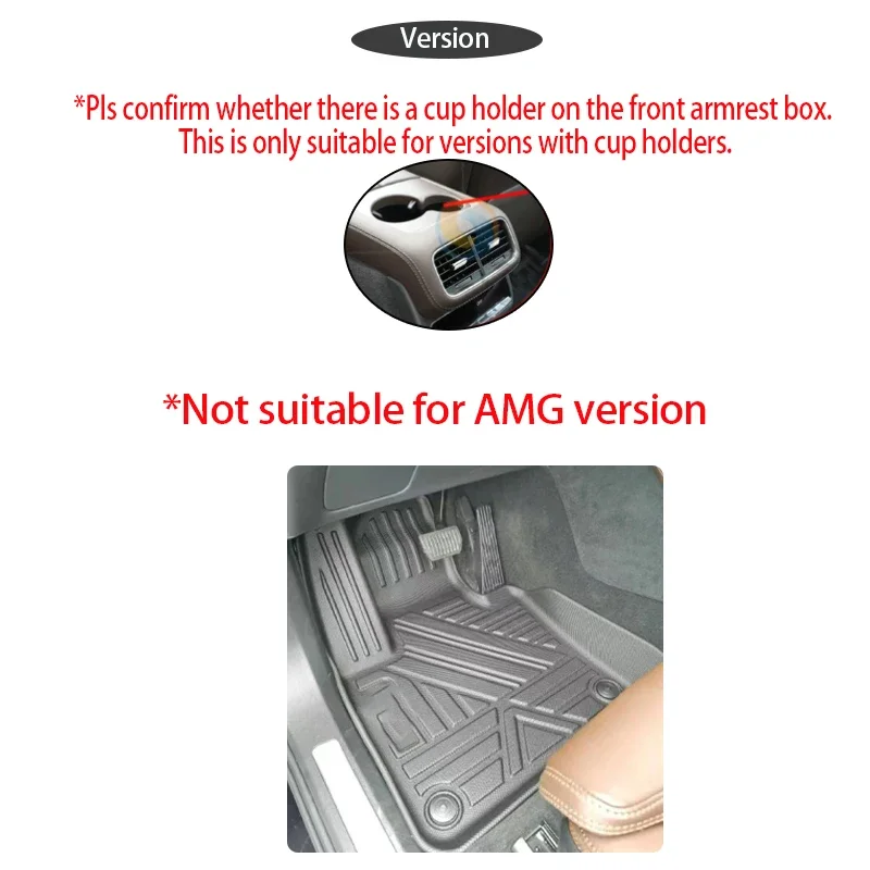 Luxury Car Floor Mat For Mercedes-Benz GLS X167 2020 2021 2022 2023 2024 Waterproof LHD Foot Carpet Floor Cover Auto Accessories