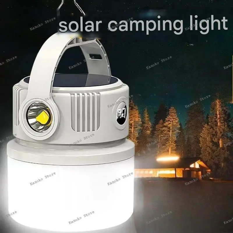

Solar Camping Light Night Market Stall Lighting Power Outage Emergency Light Charging Long Battery Life Outdoor Tent Light