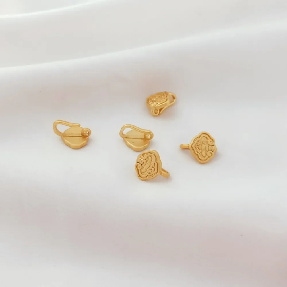 

Ancient-style Gold Accessories, 18K Gold-plated Matte Gold Ruyi Peace Pendant, Link, Hanging Buckle, DIY Jewelry and Accessories