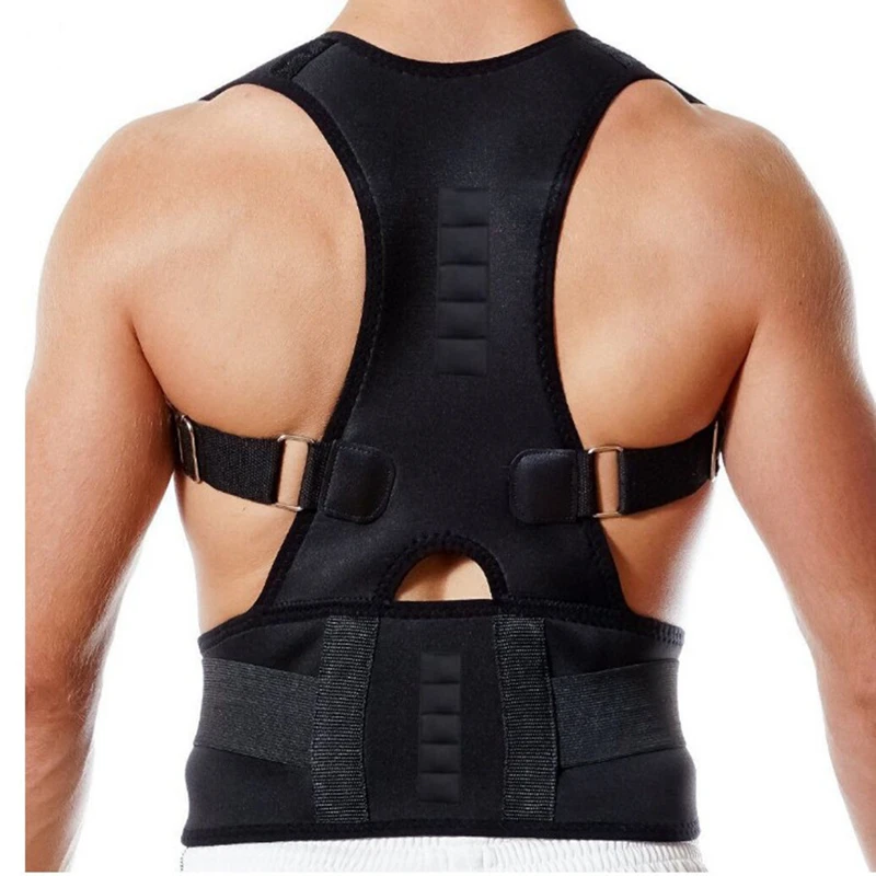 Posture Corrector Magnetic Therapy Clavicle Back Straightener Shoulder Support Brace Lumbar Belt Correction Adjustable Men Women