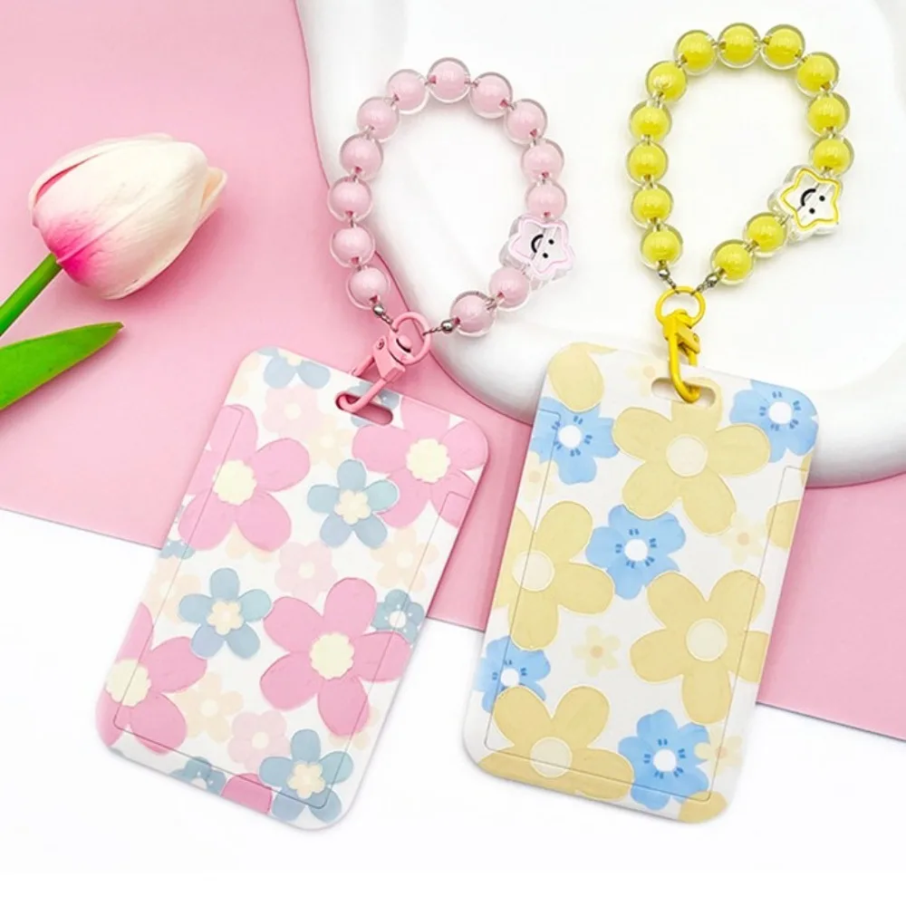 Cute Student Card Cover Set Girl Bus Card Access Card Badge Holder Lanyard Long Rope Neck Strap Lanyard Badge Protective Sleeve
