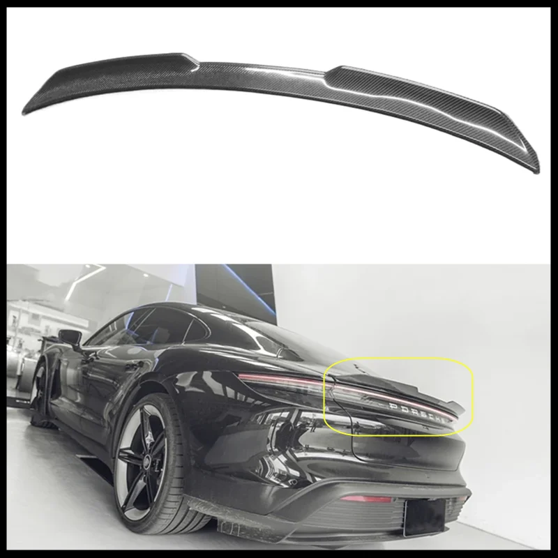 

Спойлер из настоящего углеродного волокна для Porsche Taycan 2019 2020 2021 2022, высококачественные спойлеры заднего крыла, багажник, модель G-T