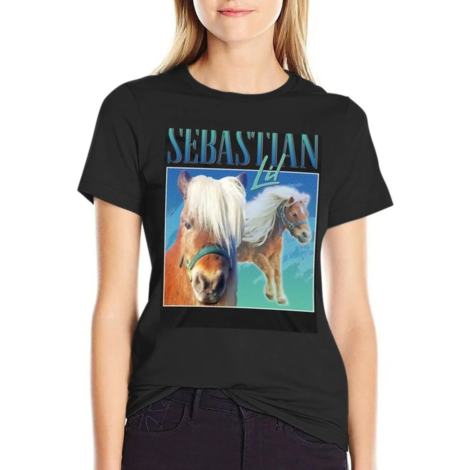 

lil Sebastian T-shirt summer clothes plus size tops korean Women's clothes