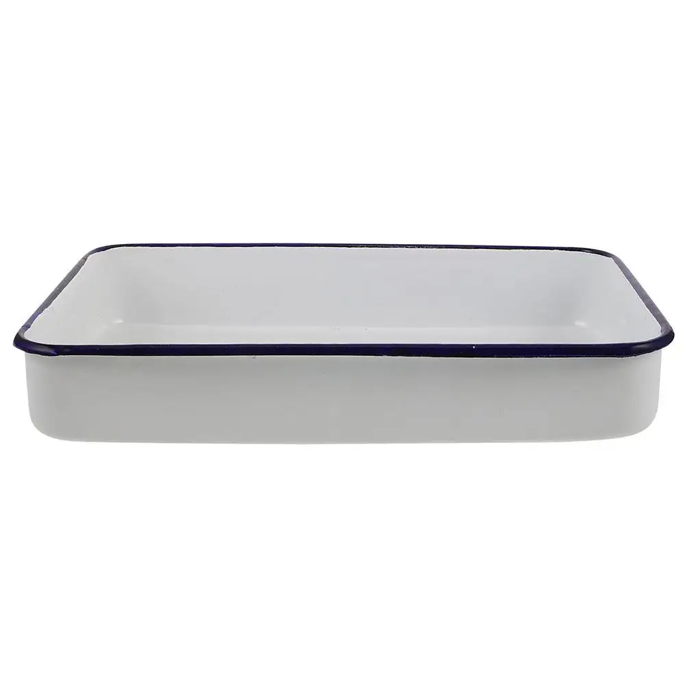 

Enamel Baking Pan Cooking Dishes for Oven Tray Lasagne Roasting White Lasagna Bakeware