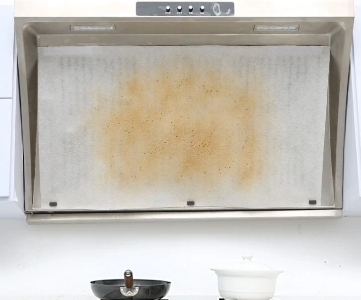 55cm X10M Disposable Non-woven Range Hood Oil Filter Paper Oil Absorbing Grease Filter Cotton with Magnets for Extractor Cooker