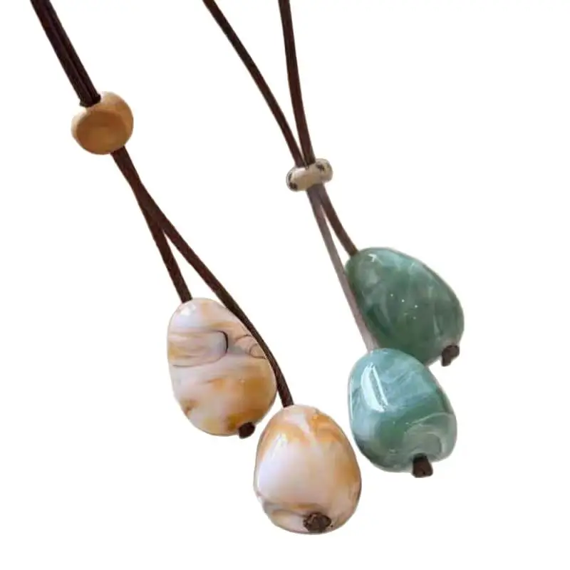 우아한 긴 타원형 펜던트 목걸이 새로운 중국 스타일의 숲 시스템 간단한 빈티지 선 패션 디자인 쥬얼리 액세서리