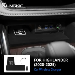 Car Wireless Charger For Toyota Highlander 2020 2021 2022 2023 2024 2025 Mobile Phone Fast Charging Holder 15W Charger Board