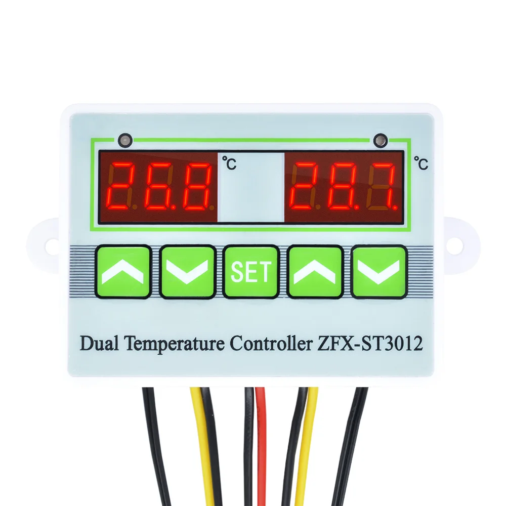 ZFX-ST3012 LED Digital Display Temperature Controller Intelligent Digital Dual Thermostat Thermo Controller Indoor Charger