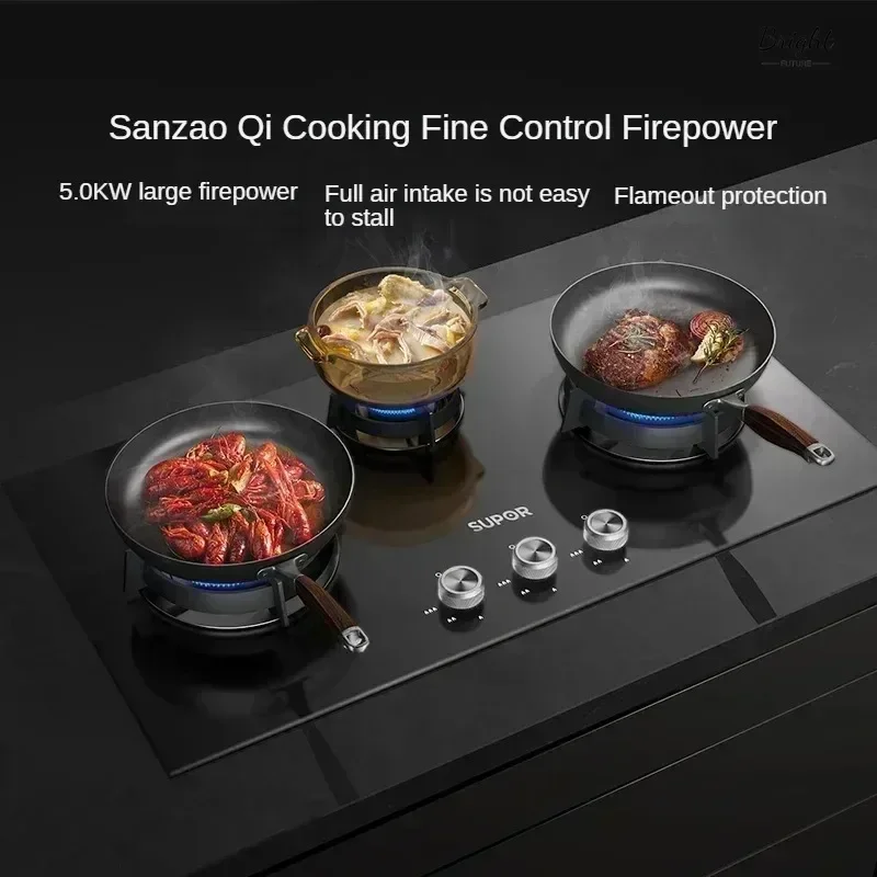 three eyes gas cooker  new gas cooking stove embedded household  multi eyes desktop fierce fire three head stove